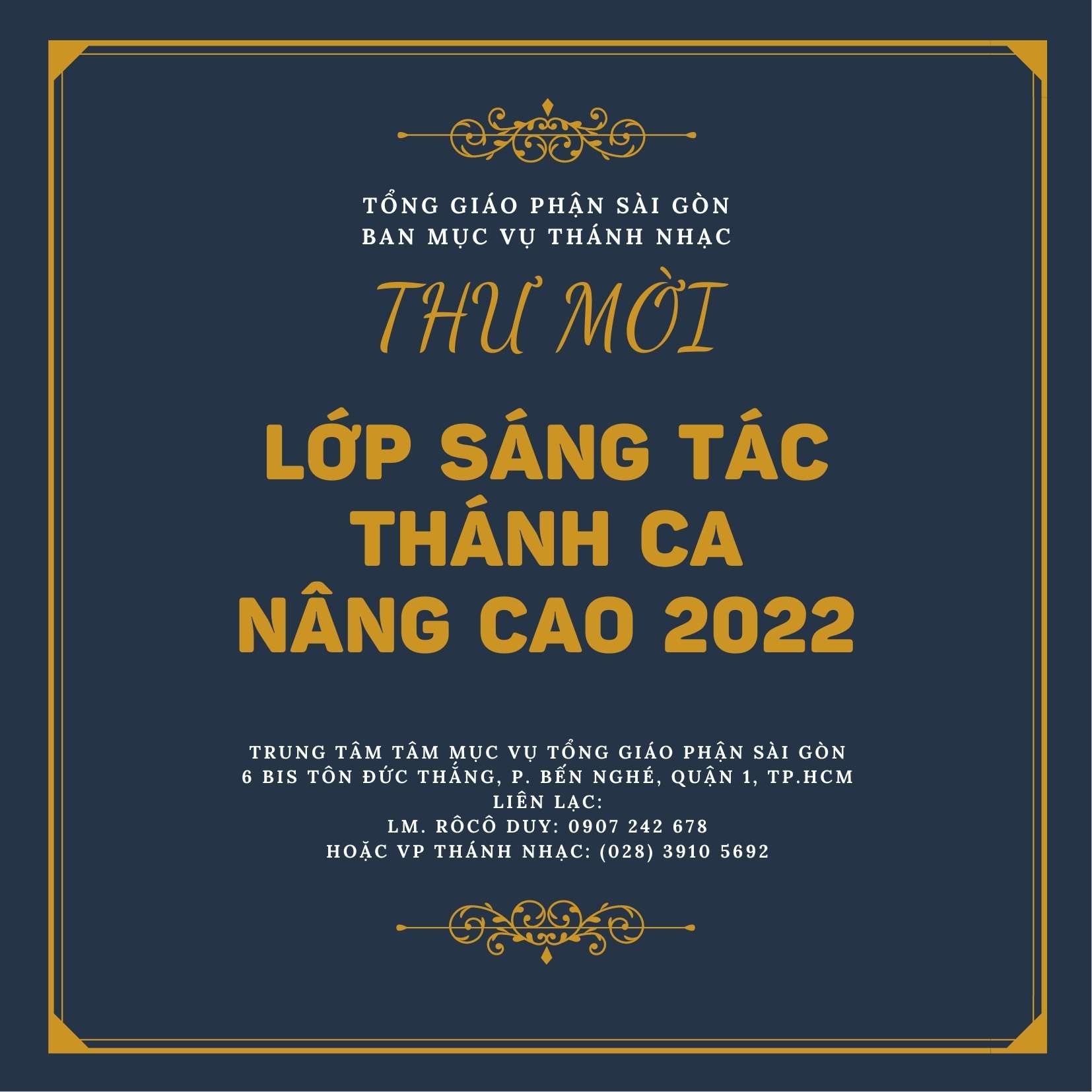 Ban Mục vụ Thánh nhạc TGP Sài Gòn: Lớp sáng tác Thánh ca nâng cao 2022