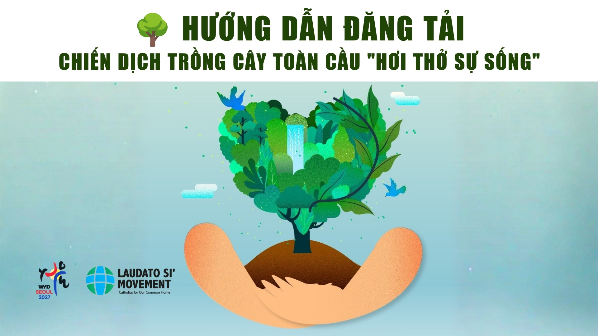 Hướng dẫn đăng tải Chiến dịch Trồng cây Toàn cầu "Hơi Thở Sự Sống" - WYD Seoul 2027