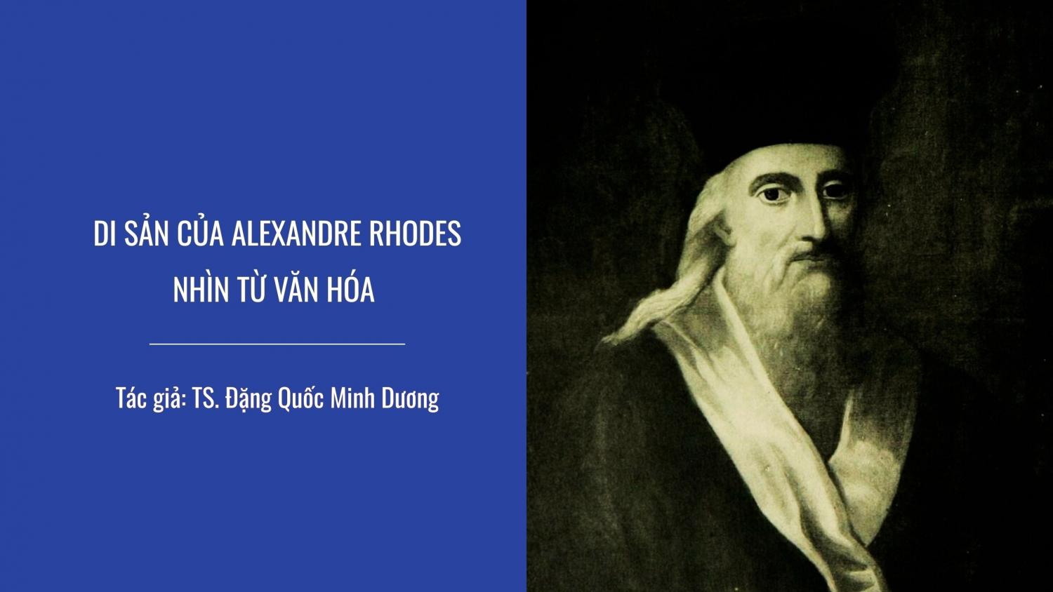 Di sản Alexandre de Rhodes nhìn từ văn hóa