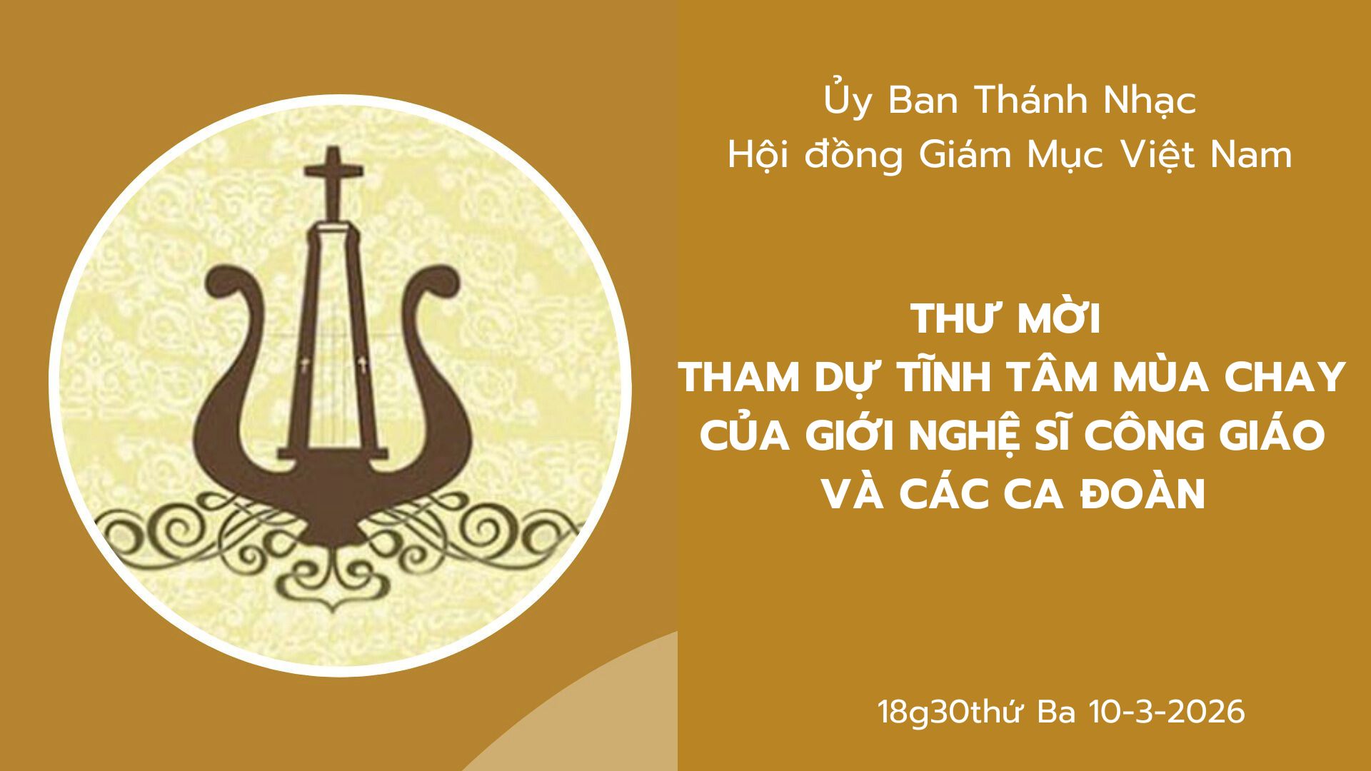 Thư mời Giới Nghệ sĩ Công giáo và các ca đoàn Tĩnh tâm