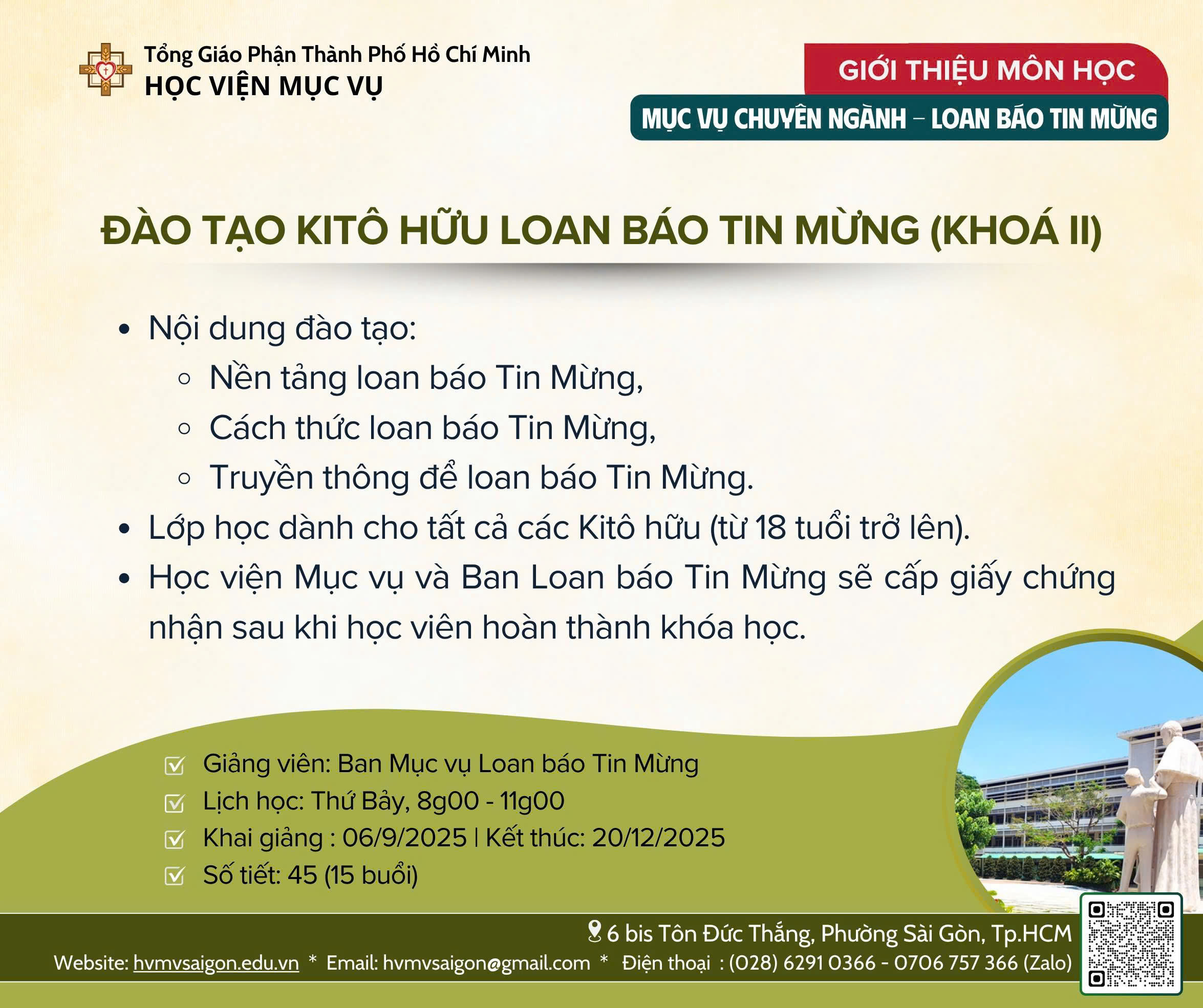 Khóa học: Đào tạo Kitô hữu Loan báo Tin Mừng - Khóa 2