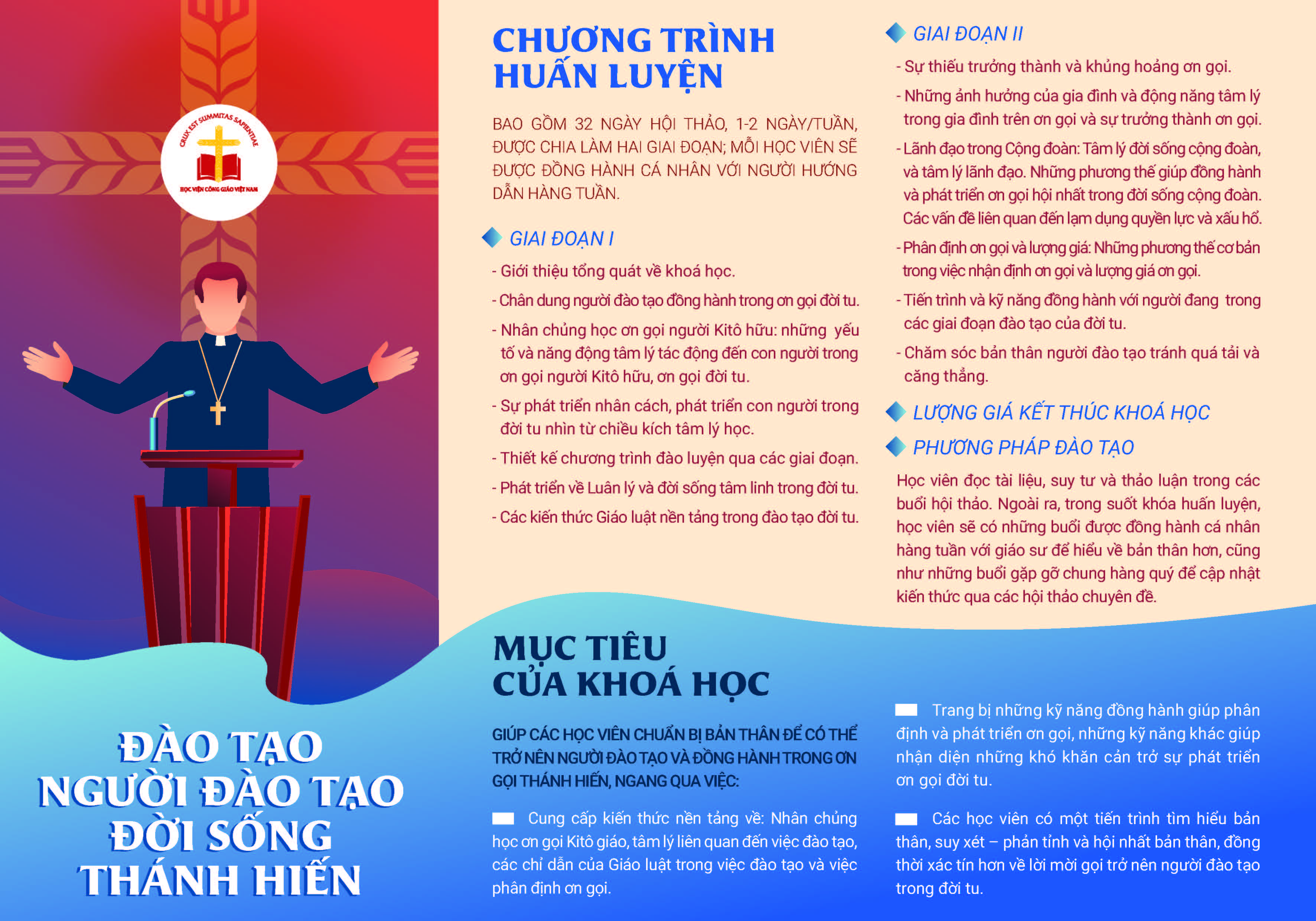 Học viện Công giáo Việt Nam: Thông báo mở lại các lớp Mục vụ, Đào tạo, Ngoại ngữ