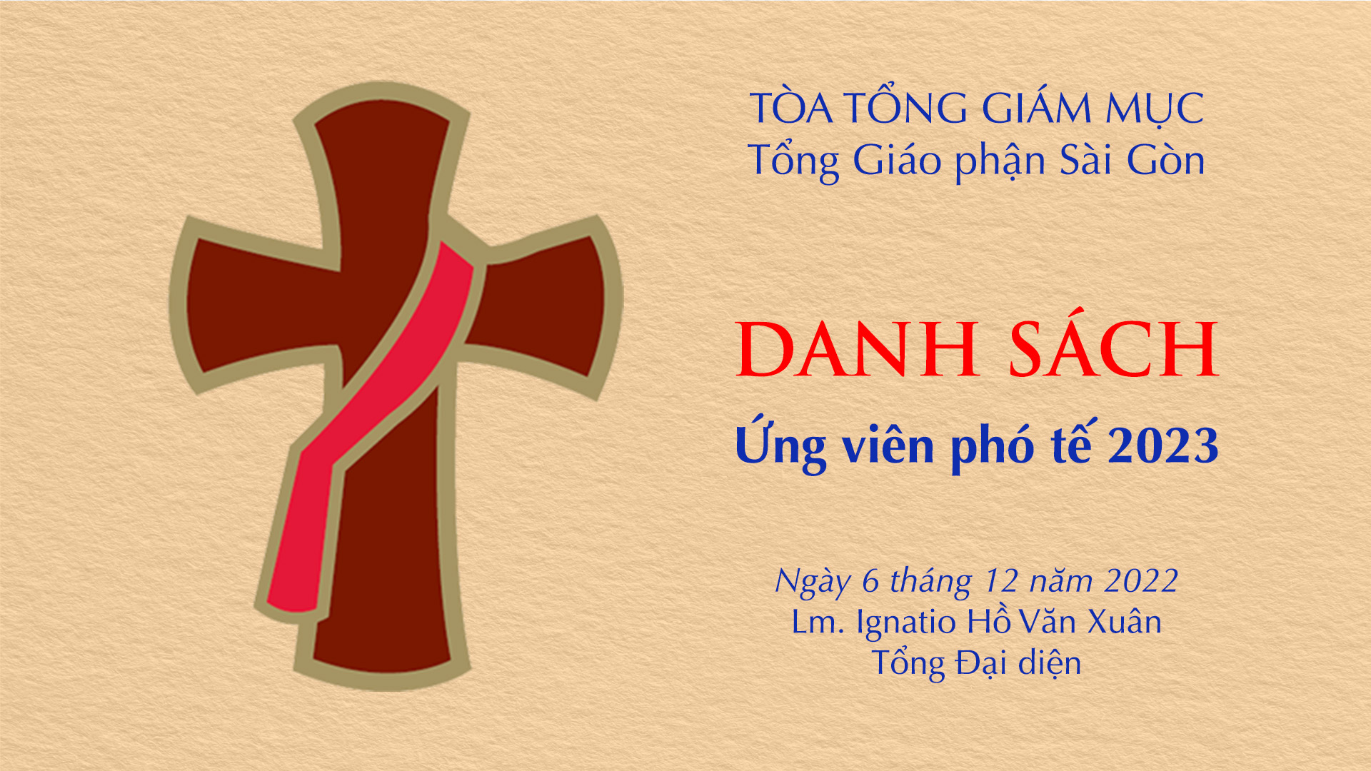 Tòa Tổng Giám mục Sài Gòn: Ứng viên phó tế năm 2023