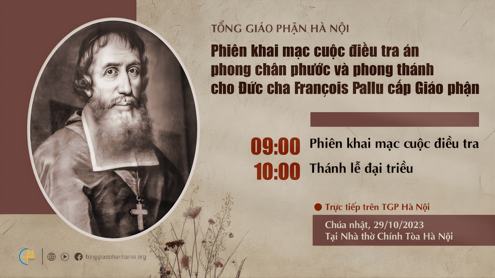 Trực tiếp mở án phong chân phước và phong thánh cho Tôi tớ Chúa Đức cha François Pallu cấp giáo phận