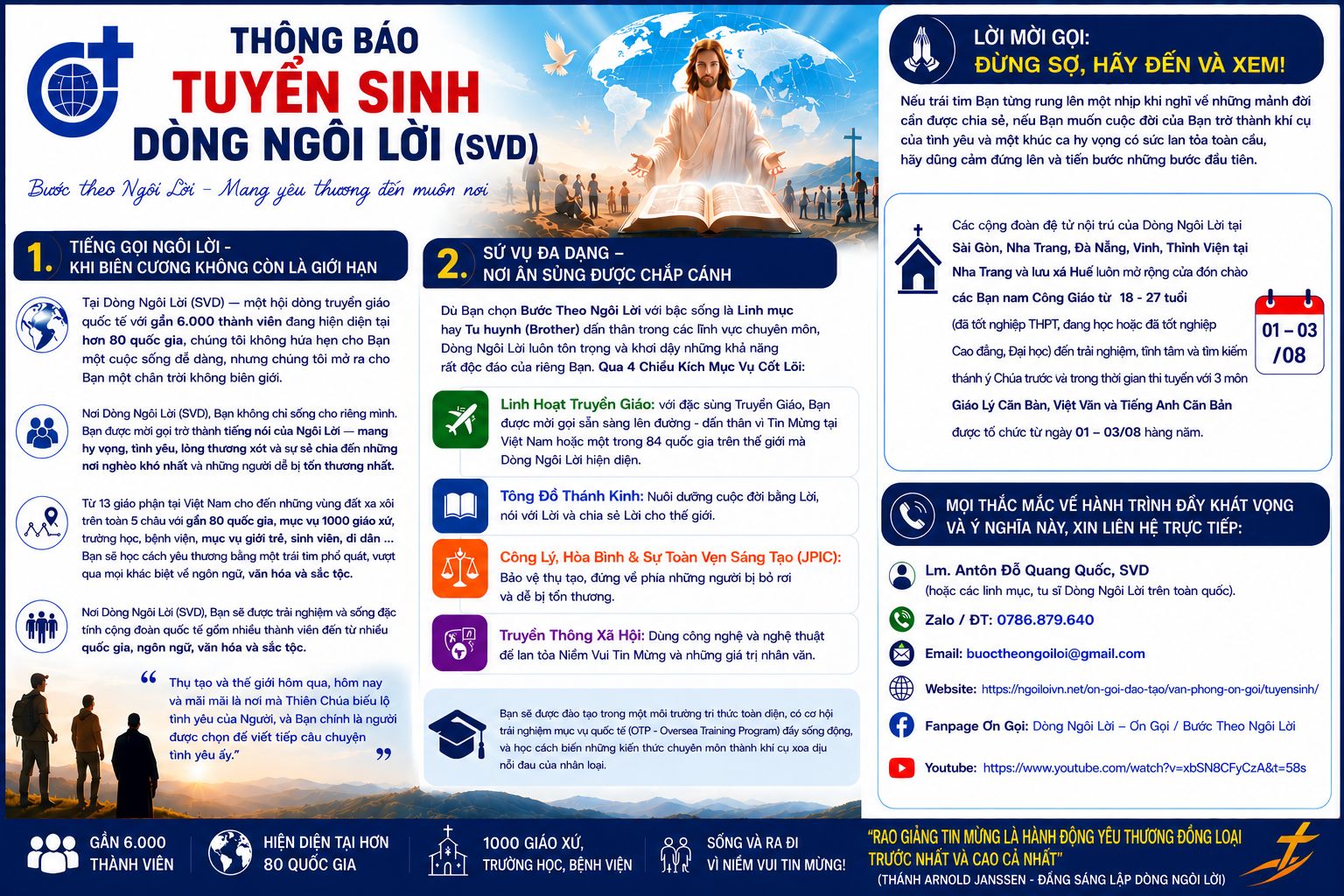 Dòng Ngôi Lời thông báo tuyển sinh
