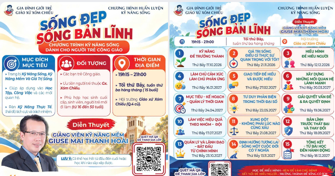 Giáo xứ Xóm Chiếu: Đồng hành cùng người trẻ qua chương trình “Sống đẹp - Sống bản lĩnh”