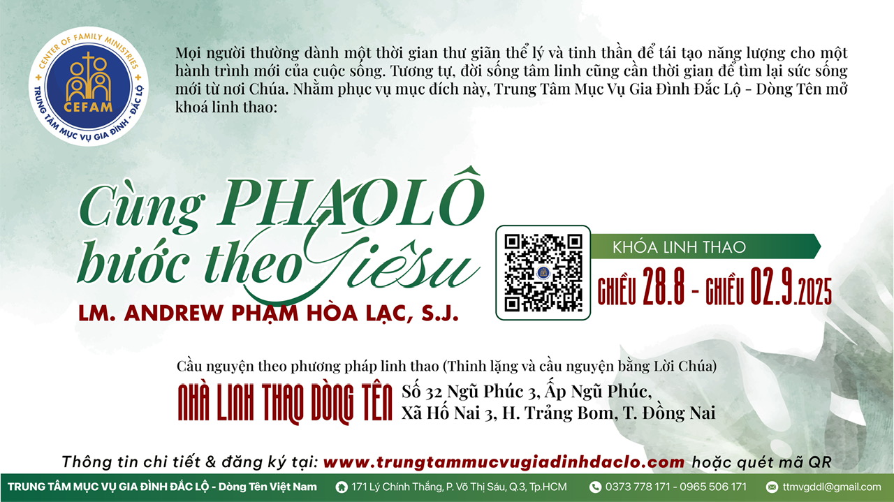 Chương trình tĩnh tâm Cùng Phaolô bước theo Giêsu
