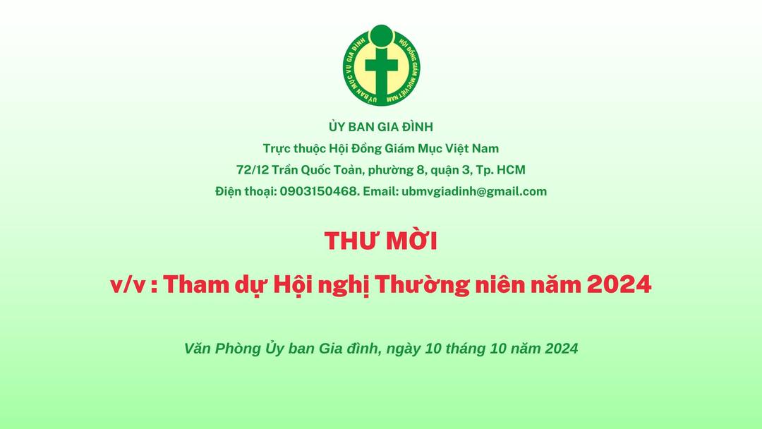 Ủy ban Gia đình: Thư mời tham dự Hội nghị thường niên năm 2024