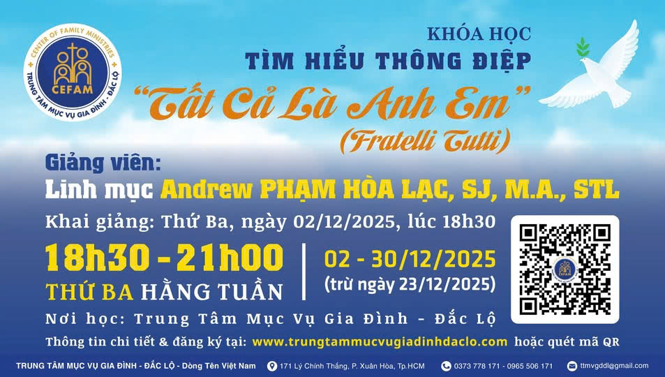 Khóa học: “Tìm hiểu Thông điệp Tất cả là anh em (Fratelli Tutti”