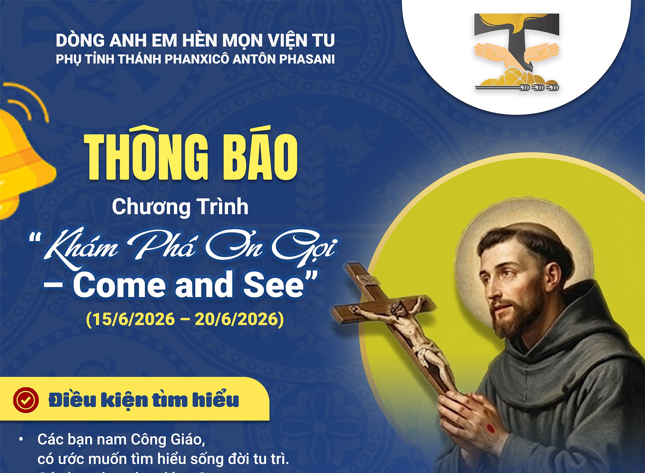 Thông báo tuyển sinh ơn gọi đợt 1 Dòng Anh Em Hèn Mọn Viện Tu