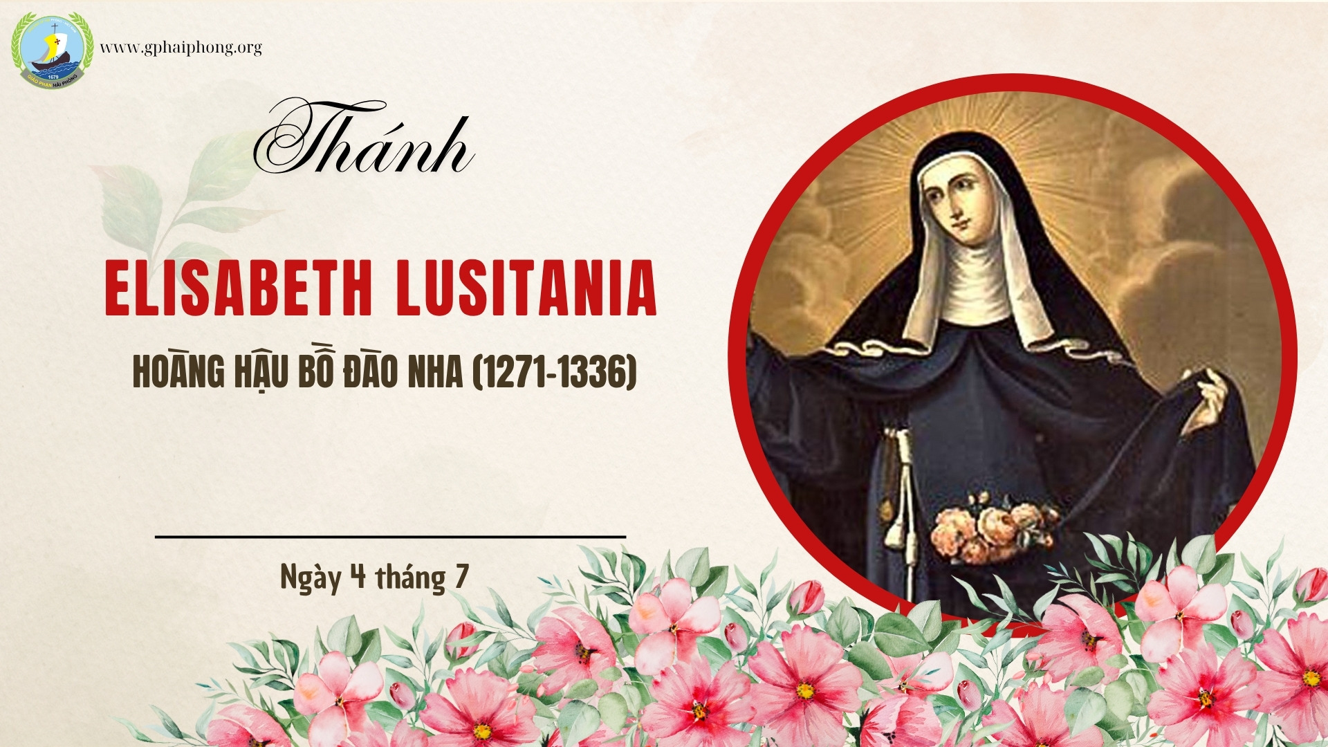 Ngày 04/07: Thánh Elisabeth Lusitania (Bồ Đào Nha)