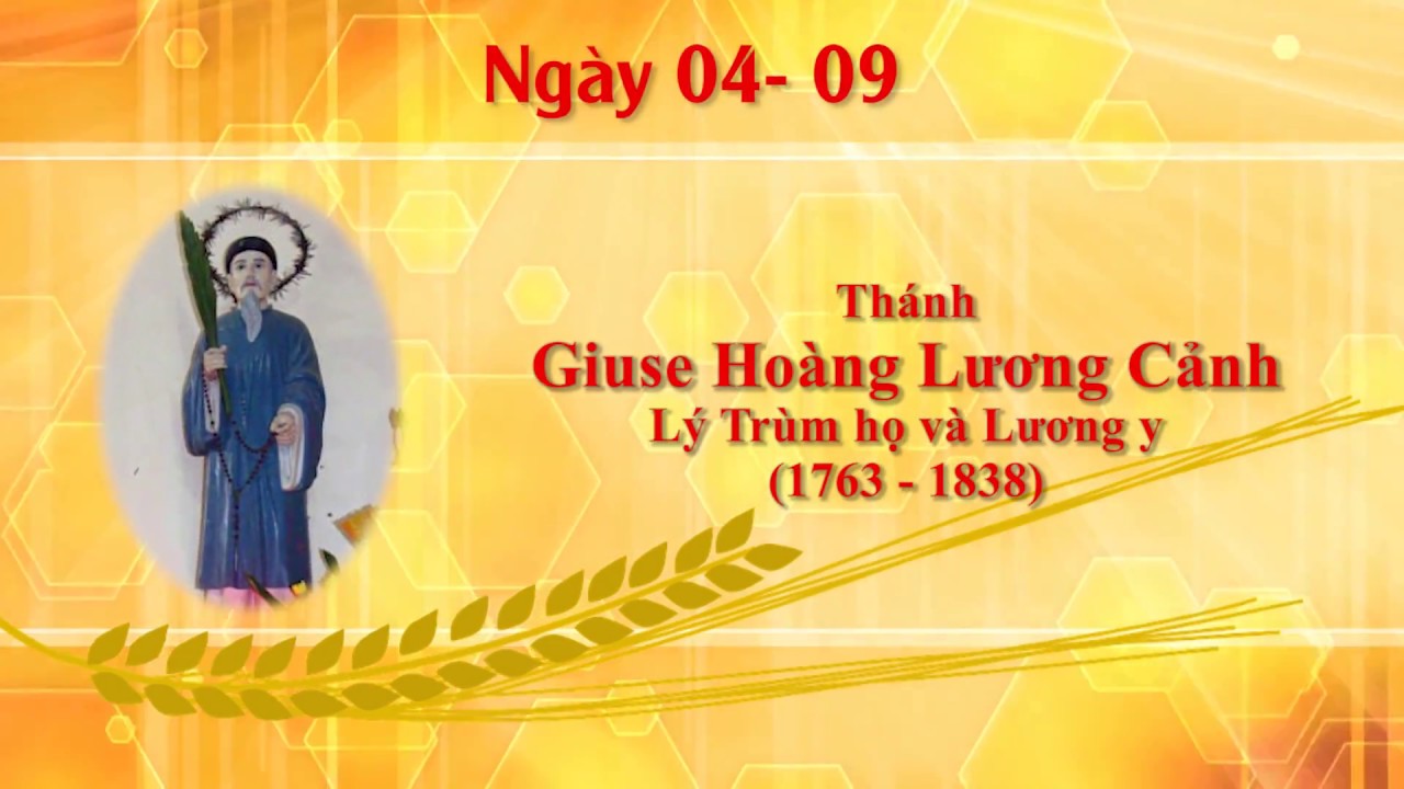 Ngày 05/09: Hạnh thánh Giuse Hoàng Lương Cảnh