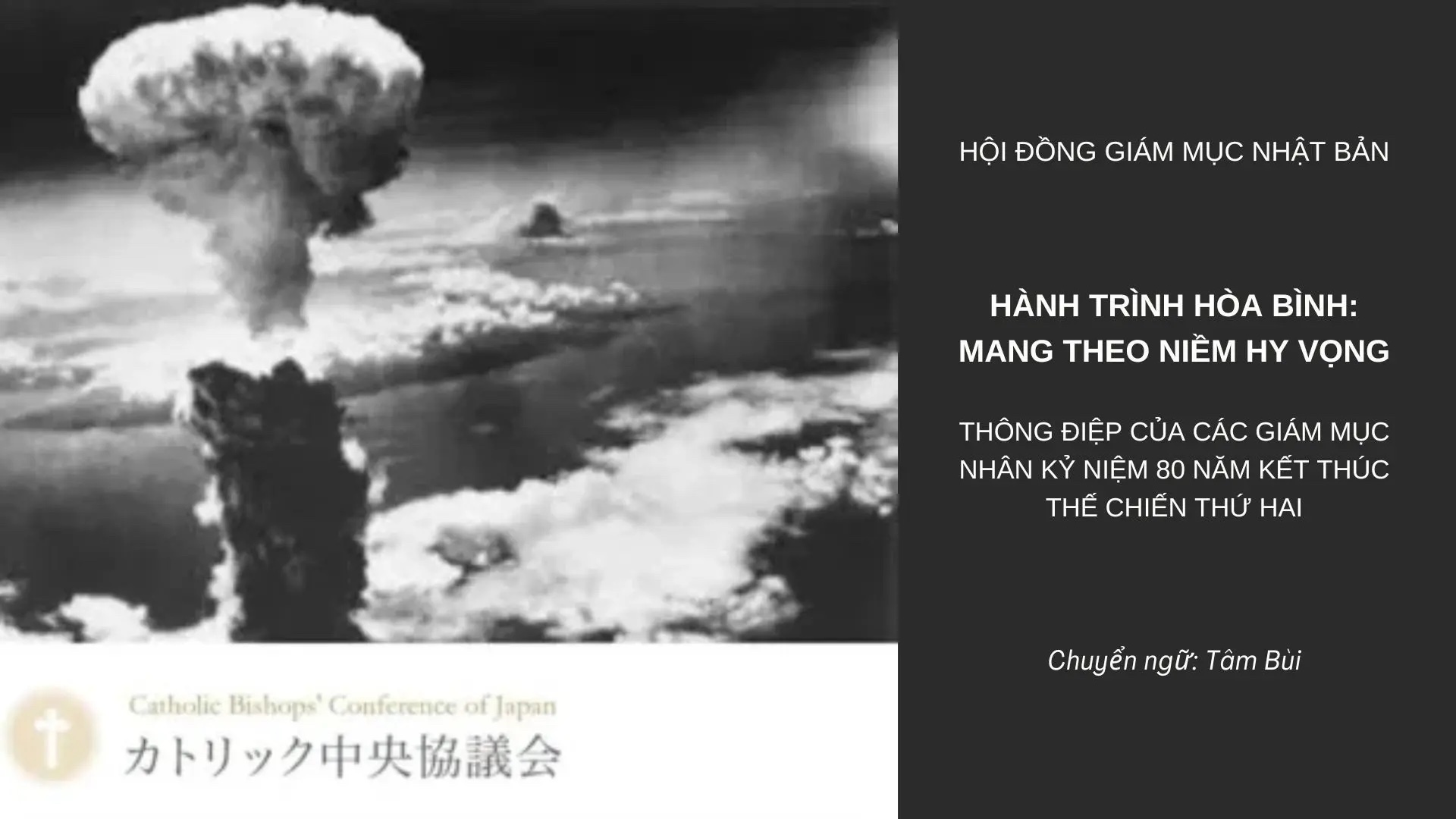 Thông điệp của các giám mục nhân kỷ niệm 80 năm kết thúc Thế chiến thứ hai
