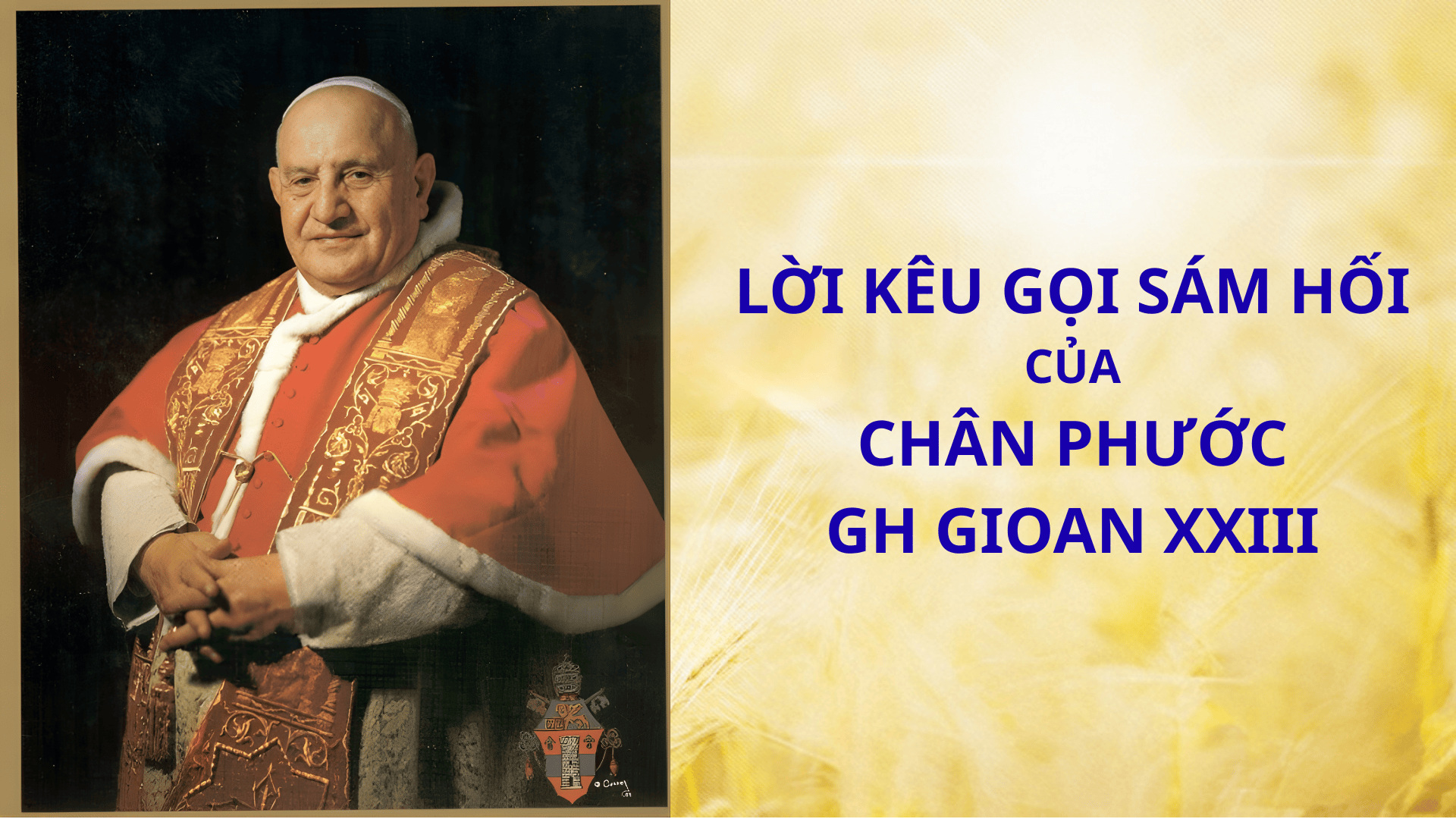 Lời kêu gọi sám hối của Chân phước GH Gioan XXIII