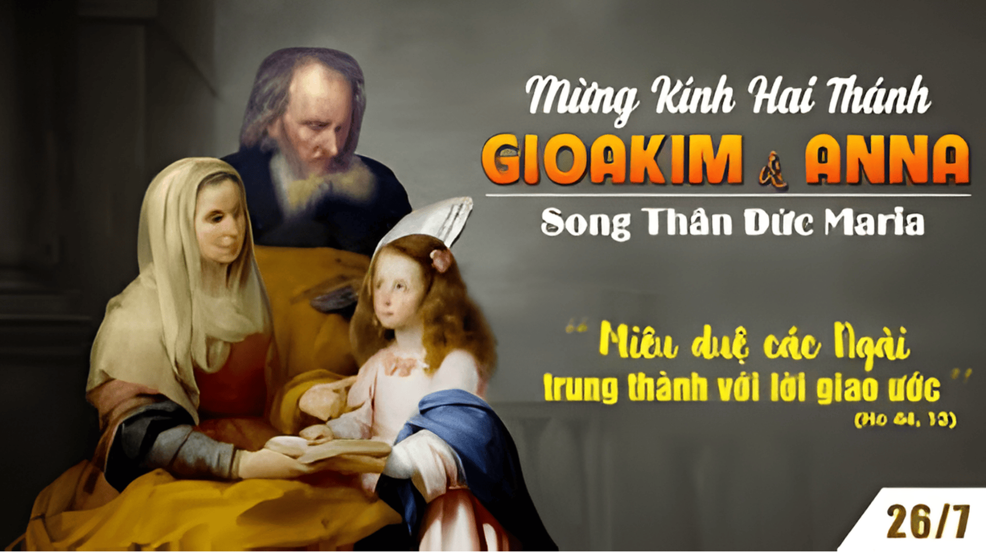 Ngày 26/7: Thánh Gioakim và Anna, song thân Đức Maria