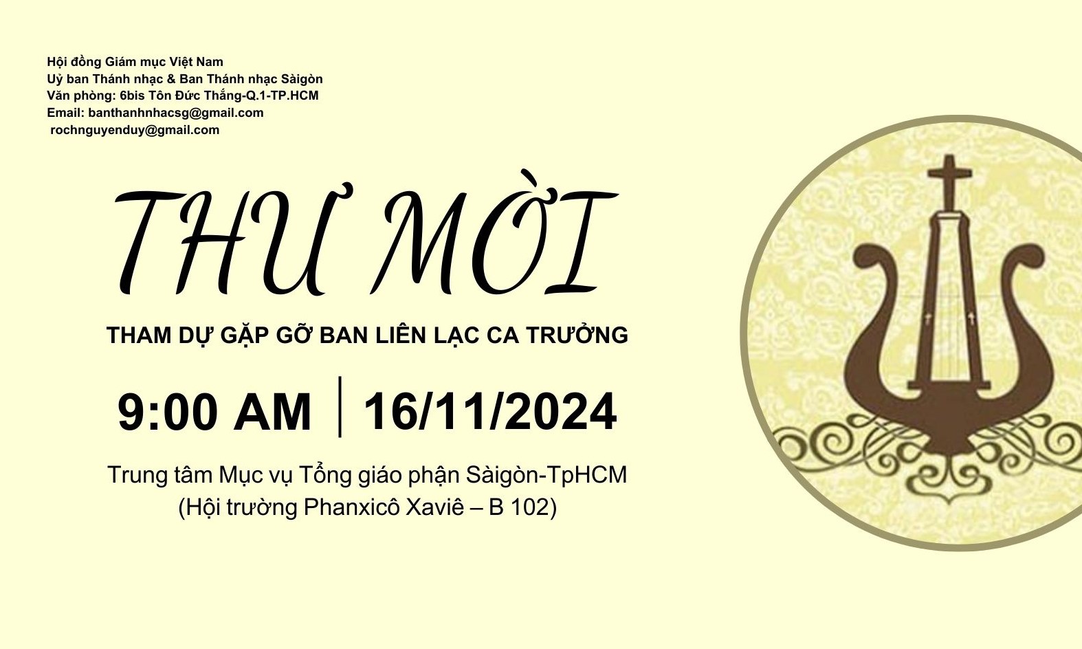 Thư Mời Tham Dự Gặp Gỡ Ban Liên Lạc Ca Trưởng