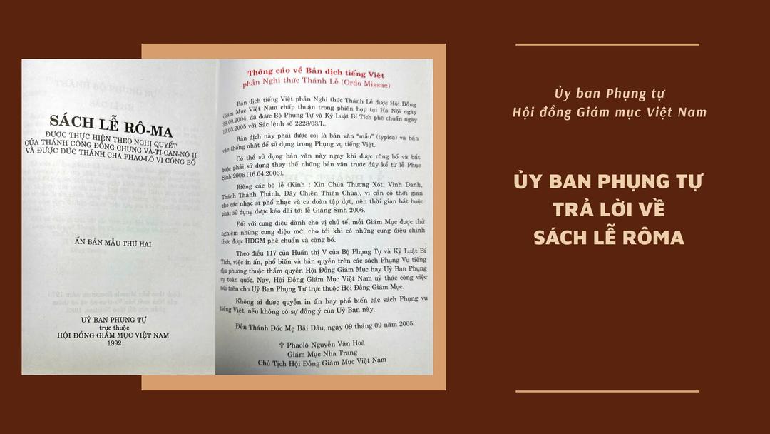 Ủy ban Phụng tự trả lời về sách lễ Rôma