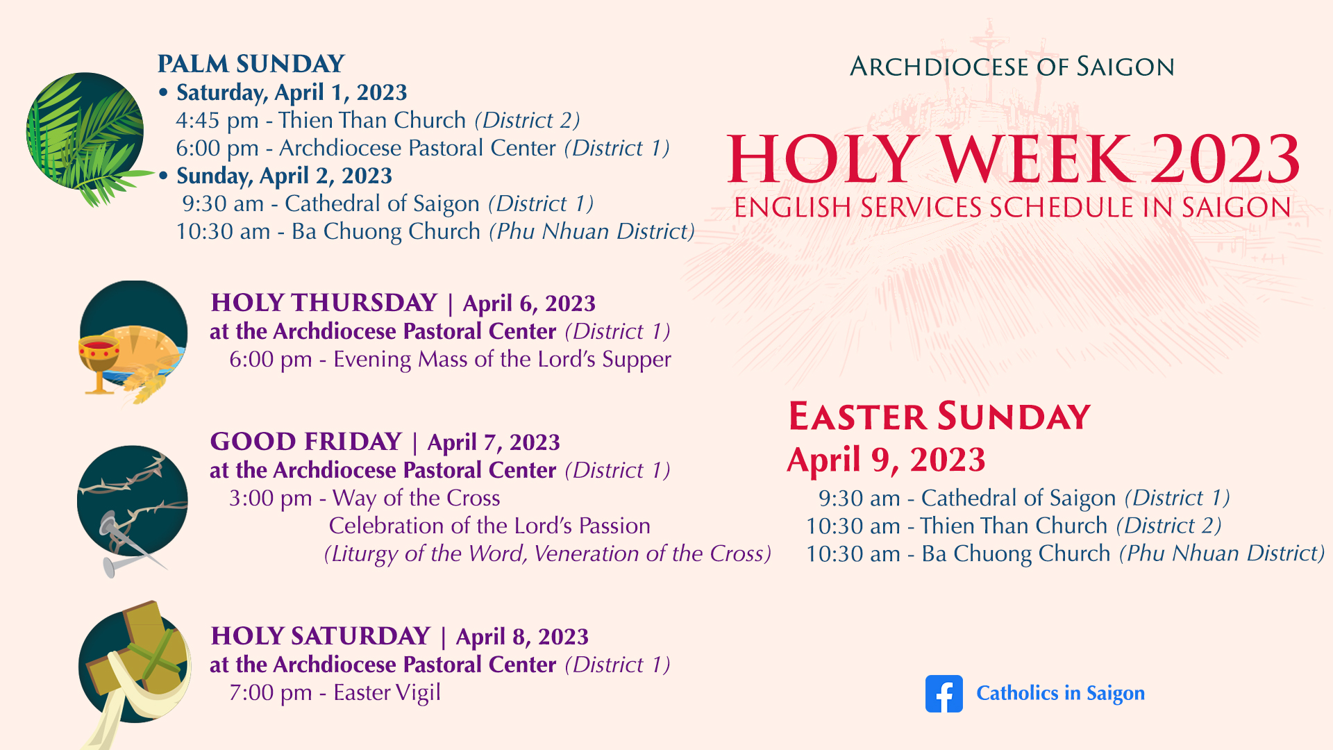 Holy Week 2023 | Horaires de la Semaine Sainte | 2023성주간