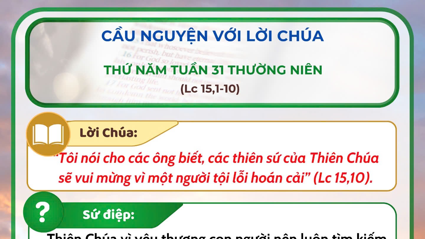 Cầu nguyện với Lời Chúa: Thứ Năm tuần 31 thường niên năm C