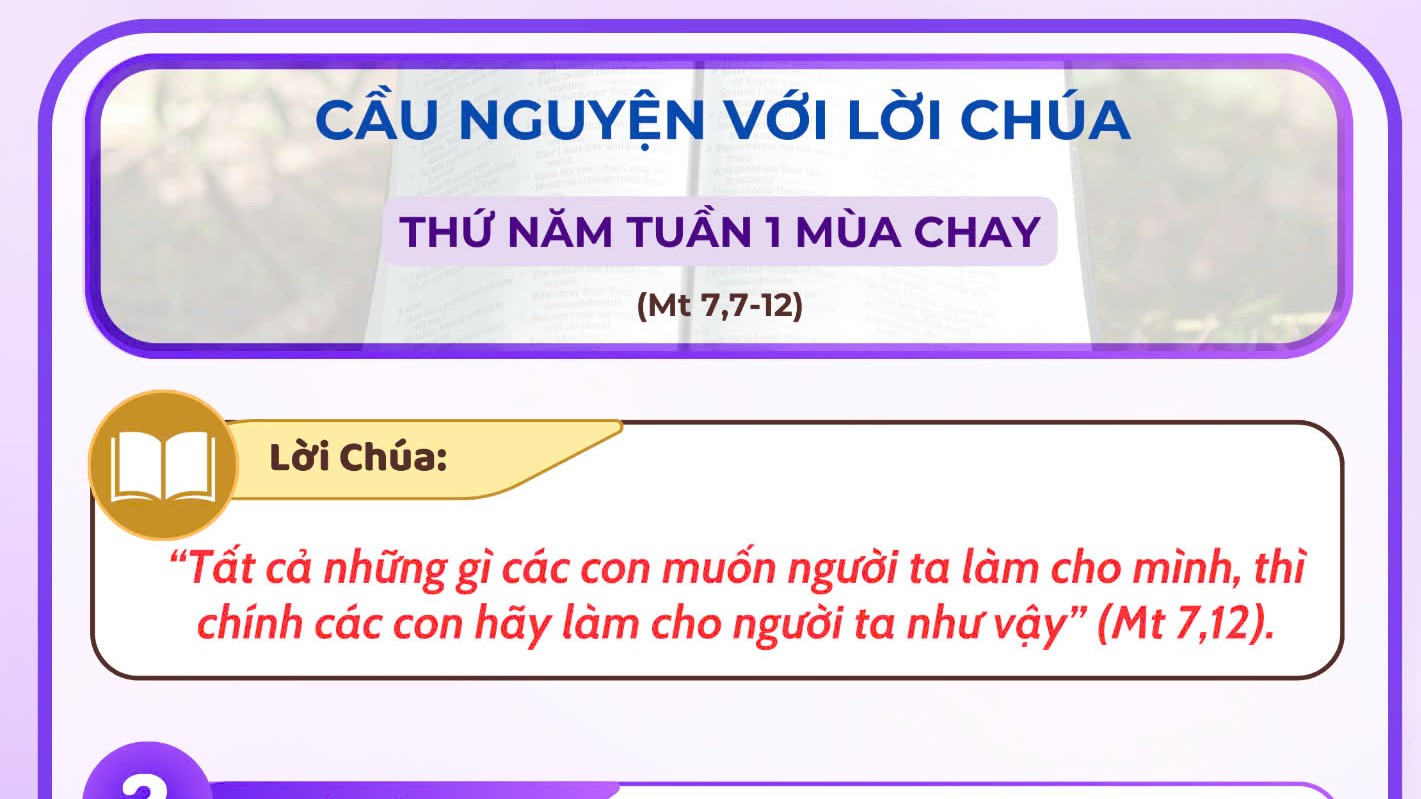 Cầu nguyện với Lời Chúa: Thứ Năm Tuần 1 Mùa Chay