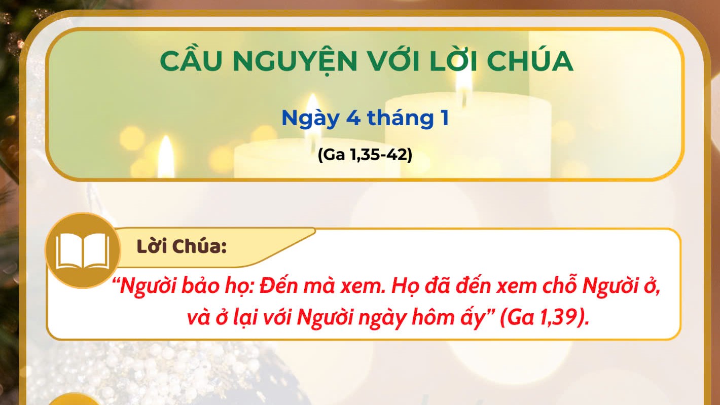 Cầu nguyện với Lời Chúa: Ngày 4 tháng 1