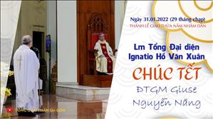 Lm. Tổng Đại diện Ignatio Hồ Văn Xuân chúc Tết Đức Tổng Giám mục Giuse Nguyễn Năng