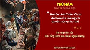 Suy niệm Lời Chúa: Thứ Năm tuần 13 Thường niên (Mt 9,1-8) - Đức TGM Giuse Nguyễn Năng