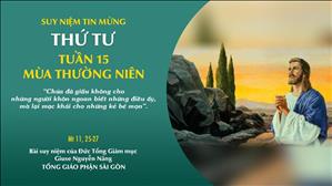 TGP Sài Gòn - Suy niệm Tin mừng: Thứ Tư tuần 15 mùa Thường niên (Mt 11,25-27)