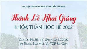 TGP Sài Gòn trực tuyến 1-7-2022: Thánh lễ Khai giảng Khóa Thần Học Hè 2022 lúc 14:30 tại TTMV TGP Sài Gòn