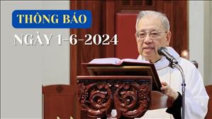 Nhà thờ Chính Tòa Sài Gòn: Thông báo ngày 1-6-2024