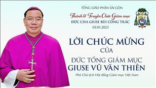 ĐTGM Giuse Vũ Văn Thiên chúc mừng Đức Tân Giám mục Giuse Bùi Công Trác | Ngày 03.01.2023