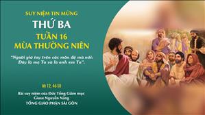 TGP Sài Gòn - Suy niệm Tin mừng: Thứ Ba tuần 16 mùa Thường niên (Mt 12, 46-50)