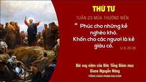 TGP Sài Gòn: Suy niệm Tin mừng ngày 09-9-2020: thứ Tư tuần 23 mùa Thường niên - ĐTGM Giuse Nguyễn Năng