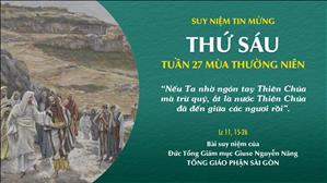 TGP Sài Gòn - Suy niệm Tin mừng: Thứ Sáu tuần 27 mùa Thường niên (Lc 11, 15-26)