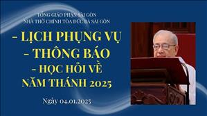 Lịch Phụng Vụ & Thông Báo | 4-1-2025 | Nhà Thờ Đức Bà