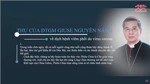 Thư của ĐTGM Giuse Nguyễn Năng về dịch bệnh viêm phổi do virus corona