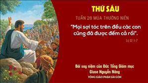 TGP Sài Gòn: Suy niệm Tin mừng ngày 16-10-2020: thứ Sáu tuần 28 mùa Thường niên - ĐTGM Giuse Nguyễn Năng