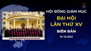 Biên bản Đại hội lần thứ XV của Hội đồng Giám mục Việt Nam (07.10.2022)