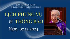 Lịch Phụng vụ & thông báo | 7-12-2024 | Nhà Thờ Đức Bà