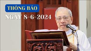 Nhà thờ Chính Tòa Sài Gòn: Thông báo ngày 8-6-2024