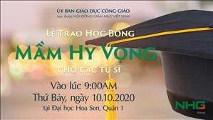 TGP Sài Gòn trực tuyến: Lễ trao học bổng Mầm hy vọng lúc 9:00 thứ Bảy ngày 10-10-2020 tại Đại học Hoa Sen quận 1