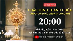 Chầu Thánh Thể 15-11-2024: Lần chuỗi Lòng Chúa Thương Xót lúc 20:00 tại Nhà thờ Chính Tòa Đức Bà