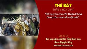 TGP Sài Gòn - Suy niệm Tin mừng ngày 27-3-2021: Thứ Bảy tuần 5 mùa Chay - ĐTGM Giuse Nguyễn Năng