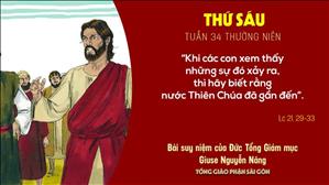 TGP Sài Gòn: Suy niệm Tin mừng ngày 27-11-2020: thứ Sáu tuần 34 mùa Thường niên - ĐTGM Giuse Nguyễn Năng