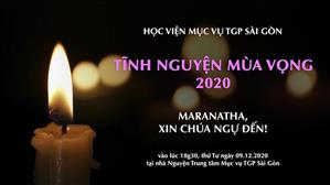 Học viện Mục vụ TGP Sài Gòn: Tĩnh nguyện Mùa Vọng 2020 lúc 18:30 ngày 9-12-2020 tại Nhà nguyện Trung tâm Mục vụ TGP Sài Gòn
