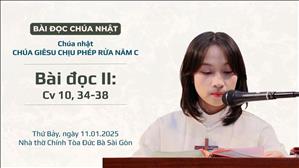 Bài đọc II: Cv 10, 34-38 - Chúa Giêsu chịu phép Rửa năm C