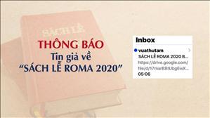 Thông báo: Tin giả "Sách lễ Rôma 2020"
