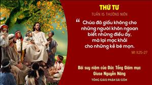Suy niệm Tin mừng: Thứ Tư tuần 15 Thường niên (Mt 11,25-27) - Đức Tổng Giám mục Giuse Nguyễn Năng