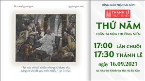 TGPSG Thánh Lễ trực tuyến 16-9-2021: Thứ Năm tuần 24 TN (lễ thiếu nhi) lúc 17:30 tại Nhà thờ Chính tòa Đức Bà