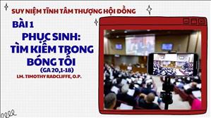 Suy niệm tĩnh tâm Thượng Hội đồng Bài 1 – Phục sinh: Tìm kiếm trong bóng tối (Ga 20, 1-18) #Synod